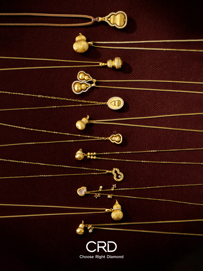 CRD点钻黄金|秋冬氛围感黄金，点钻葫芦项链·矜贵老钱